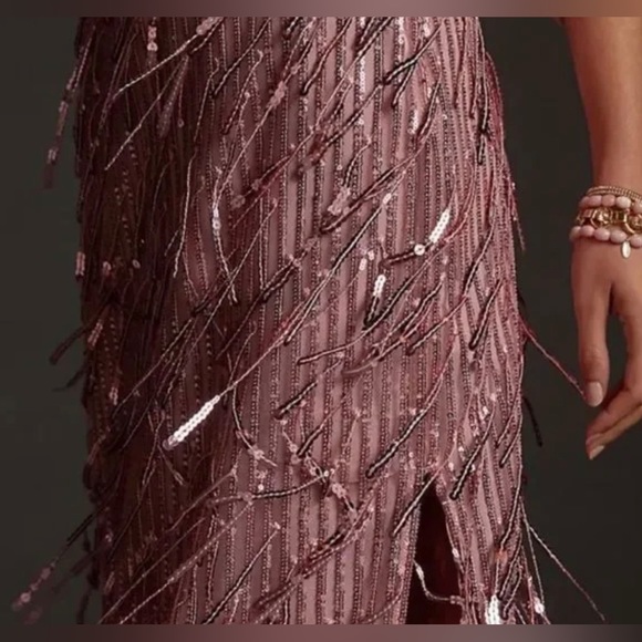 Anthropology Maeve Pink Sequin Midi Skirt - UK 2/US00 - Picture 5 of 5